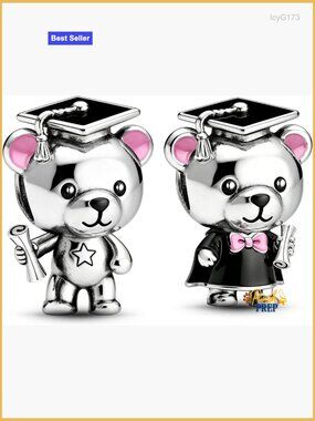 Class of 2026 Sterling Silver Graduation Charm Bead for Bracelets